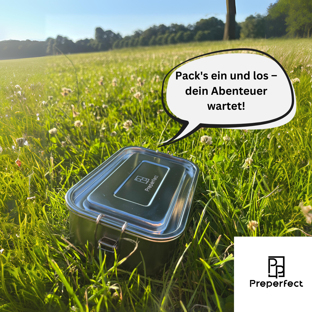 Premium Edelstahl Brotdose Silber