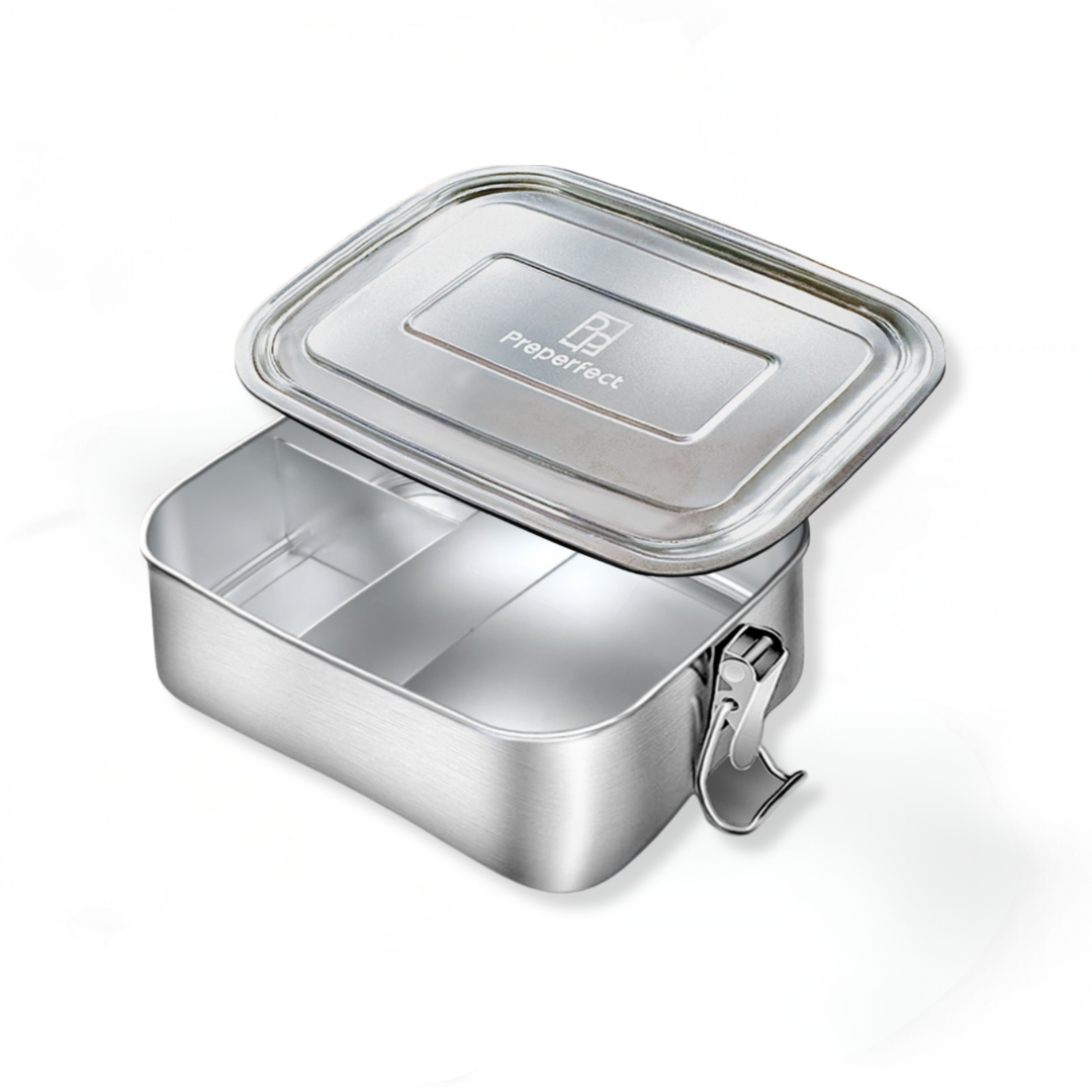Premium Edelstahl Brotdose Silber